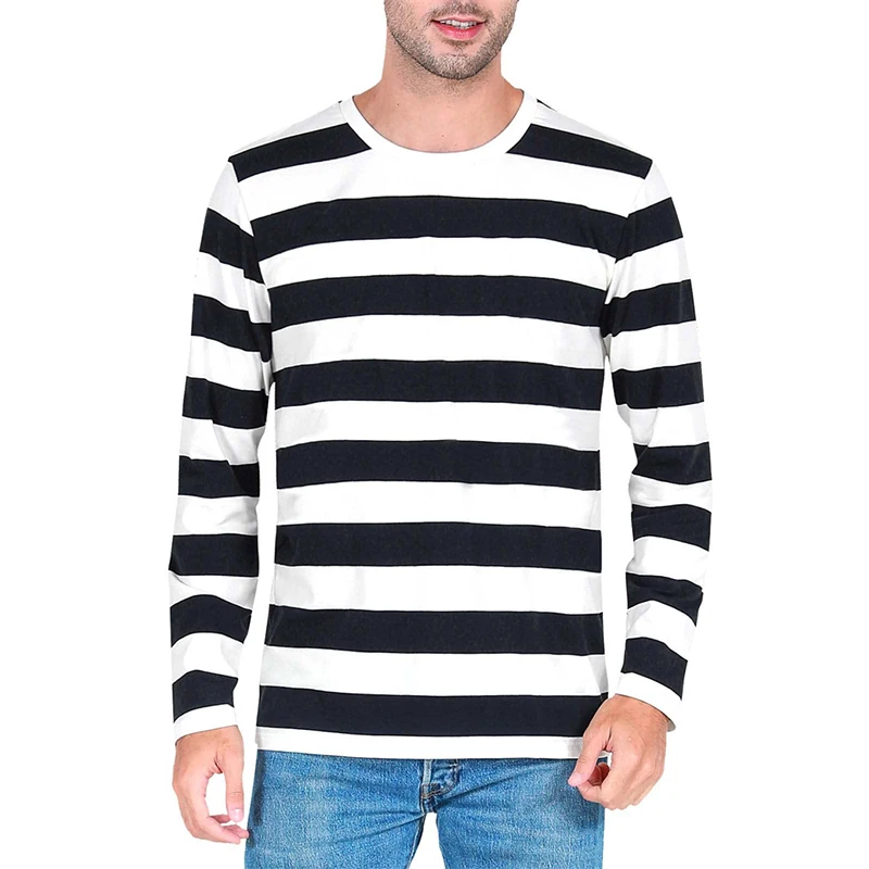 Mens Fashion Summer - Contrast Stripe 3D Print Men Long