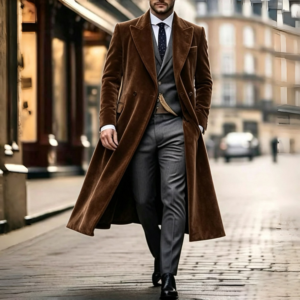 Men'S Fashion X - X Long Velvet Suit Jacket for