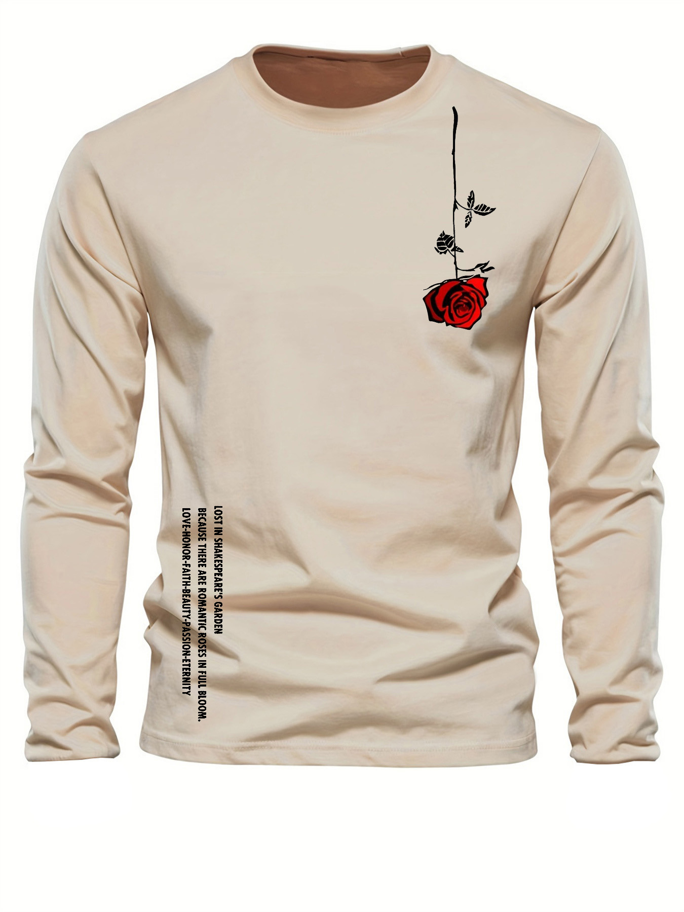 Men'S Fashion T Shirts - Men's 100% Pure Cotton Long Sleeve