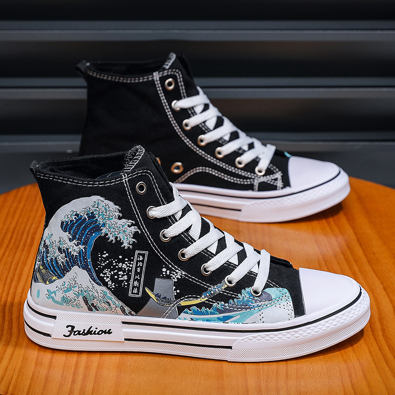 Mens Fashion Trainers - Men Shoes High-Top Canvas Shoes 2026