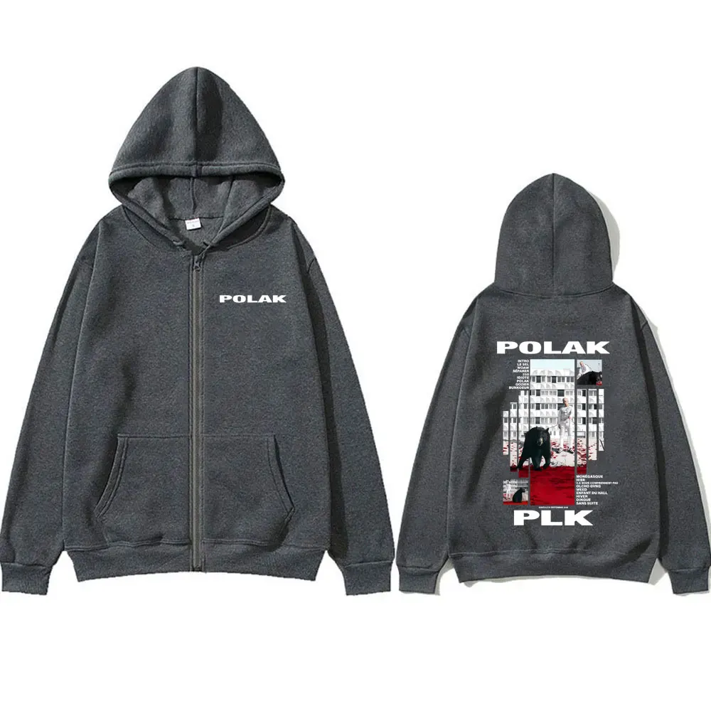 Rapper Plk Polak Print Zipper  - Mens Fashion Zip Up Hoodies 评论和价格