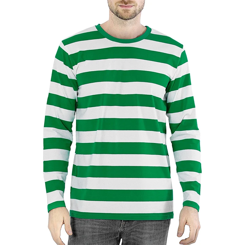 Fashion Contrast Stripe 3D Pri - Mens Fashion Clothes 评论和价格
